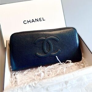 Chanel Long Zip Wallet Caviar